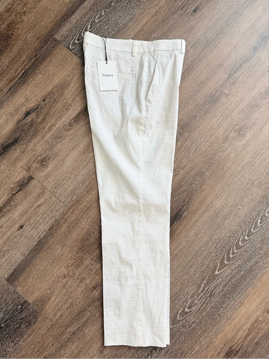 Theory Pants - Theory Men's Linen-Blend Pants in Cream White